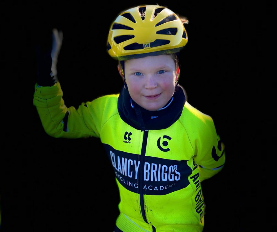 Graham's son Ruben is all ready for winter cycling